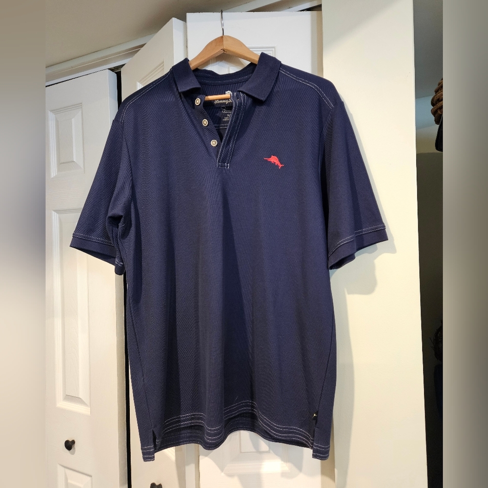 TOMMY BAHAMA Emfielder Island Zone Polo Navy Blue MEDIUM Short Sleeve - Picture 4 of 12
